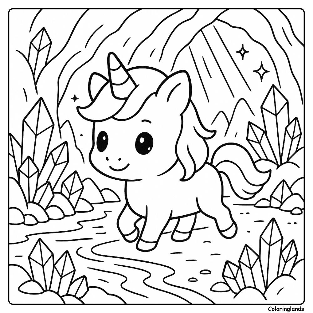 The cave glowed brighter as the unicorn took each step forward.