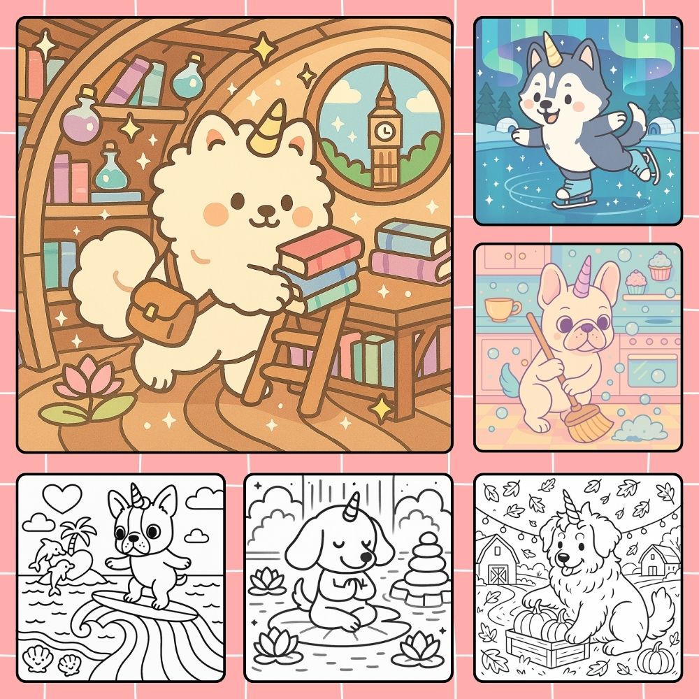 71 Free Downloadable and Printable Unicorn Dog Coloring Pages