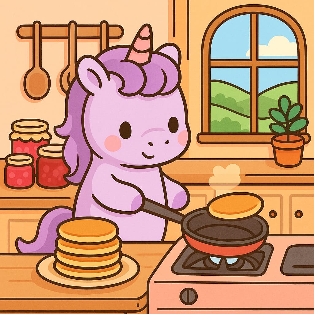 Kitchen coloring sheet with skillet stack and jam jars