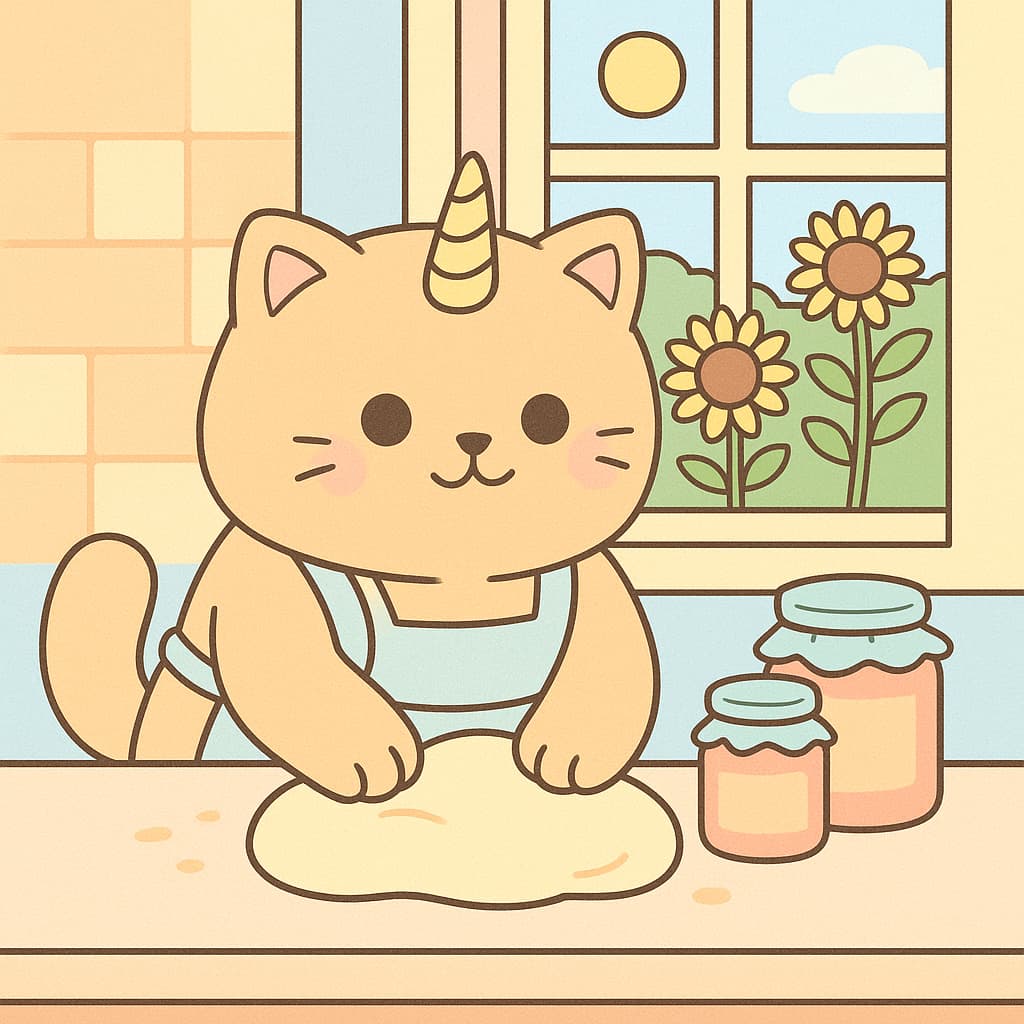 Morning bake time coloring picture jars apron and dough