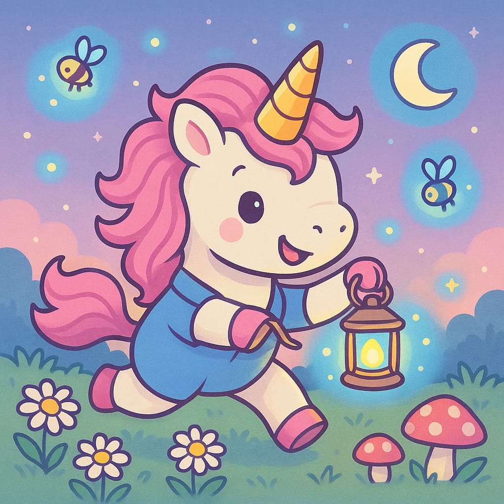 Twilight coloring sheet of a unicorn exploring with a lamp
