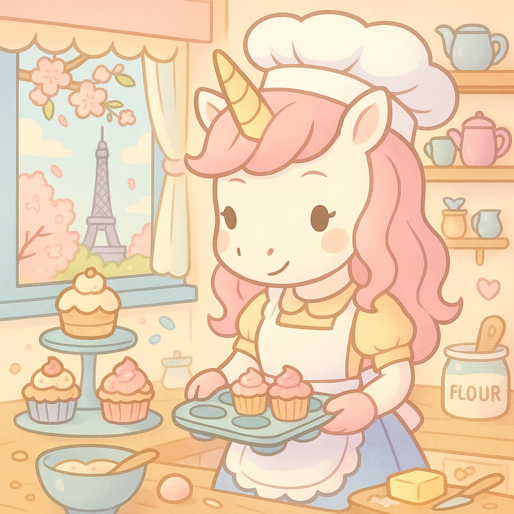 French kitchen coloring image with Eiffel window view idea