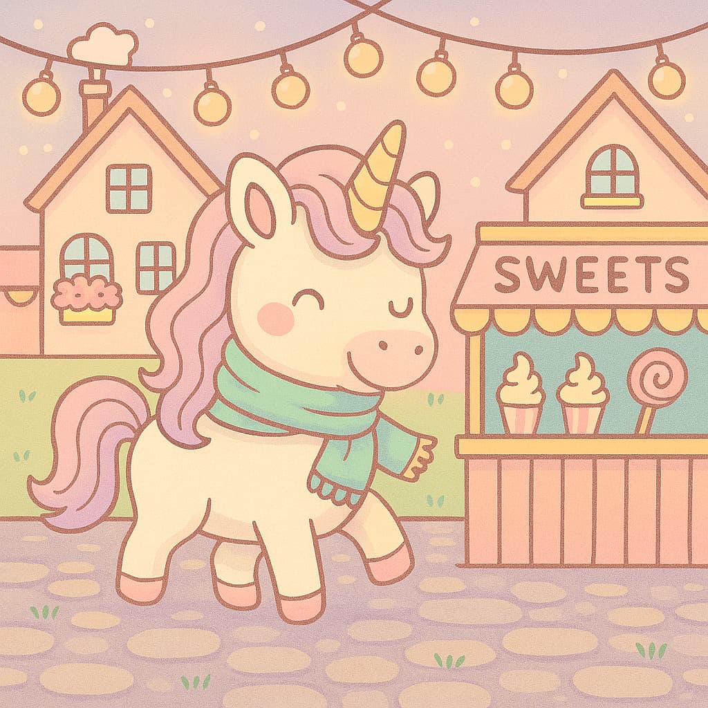 Evening market coloring idea candy booth and lights