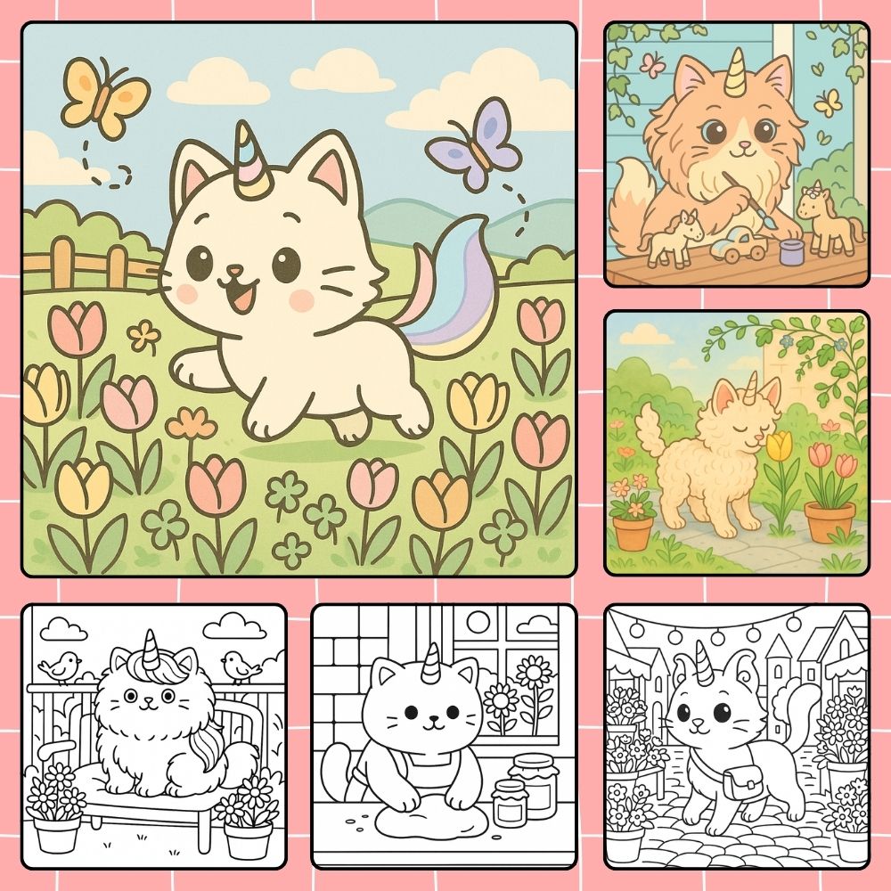 Unicorn Cat Coloring Pages 47 Free Downloadable and Printable