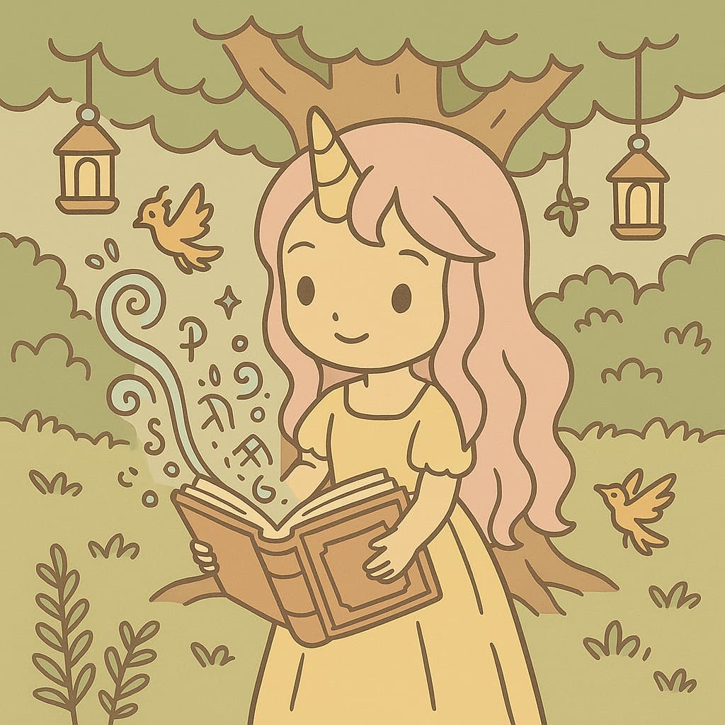 Spellbound reading coloring image with woodland magic idea