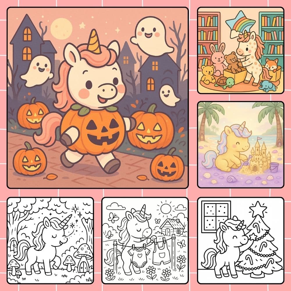 Free Baby Unicorn Coloring Pages Collection on ColoringLands