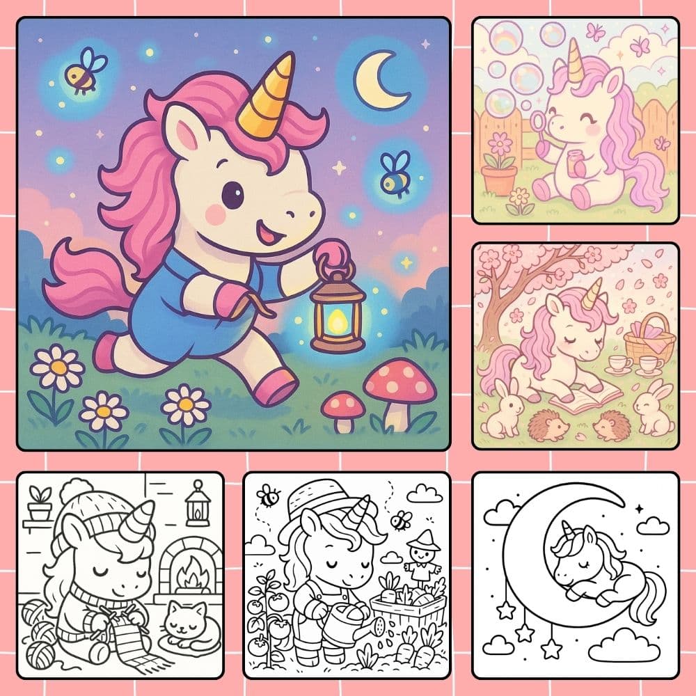 Unicorn Coloring Pages for Kids Free Printable PDF